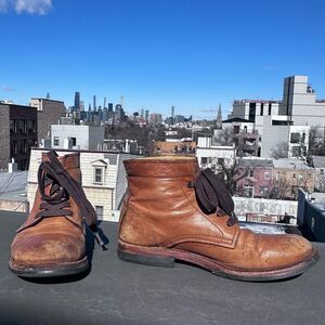 Sutro Clement Brown Leather Boots Size 8D Chukka Distressed Ankle RARE designer